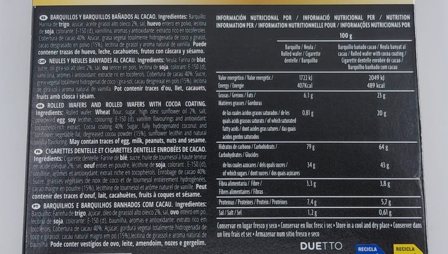 Neulas Bañadas al Cacao 50 g LA ARTESANA DEL CASTILLO
