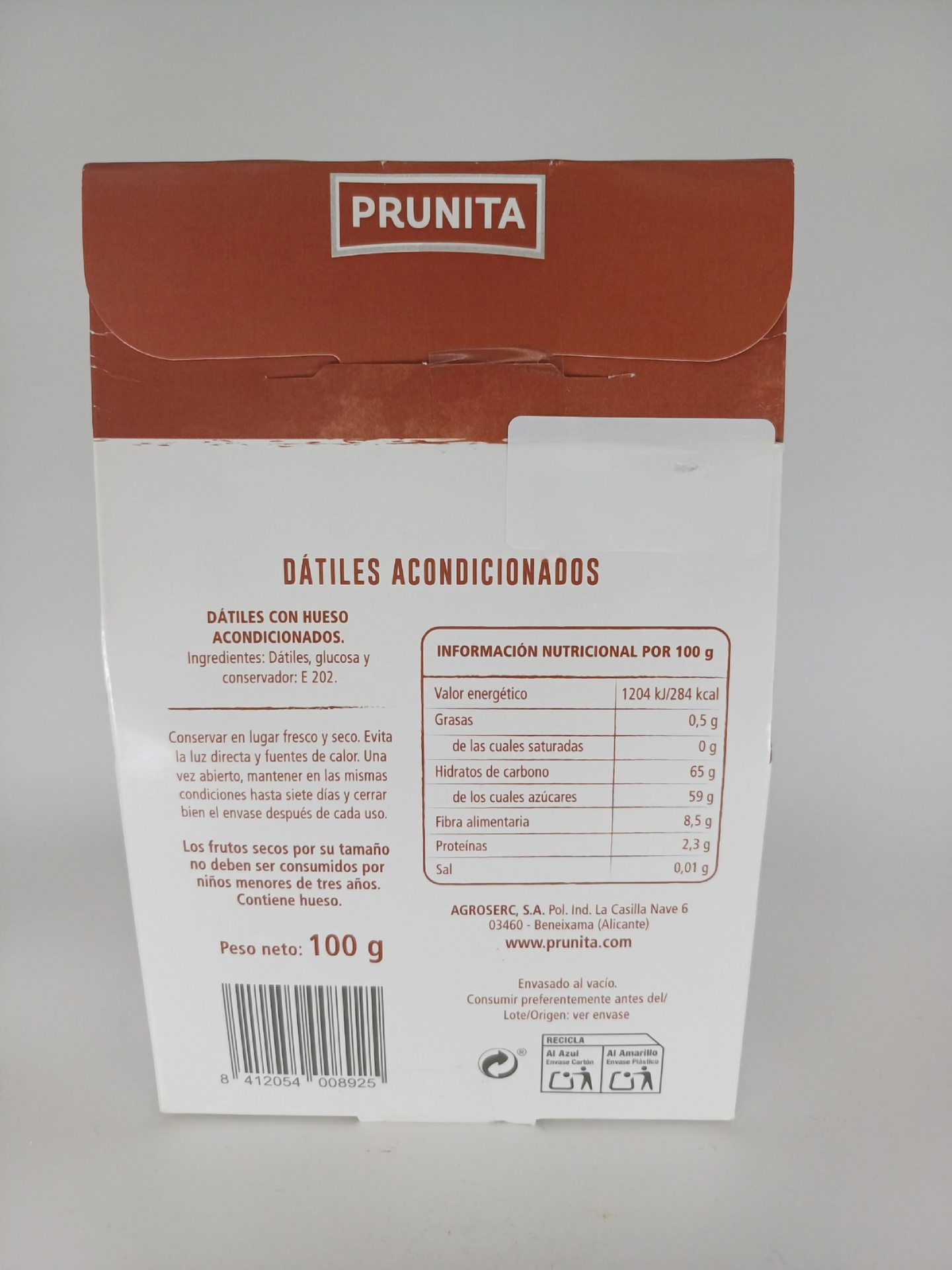 ESTUCHE DÁTILES CONFITADOS 100 G PRUNITA