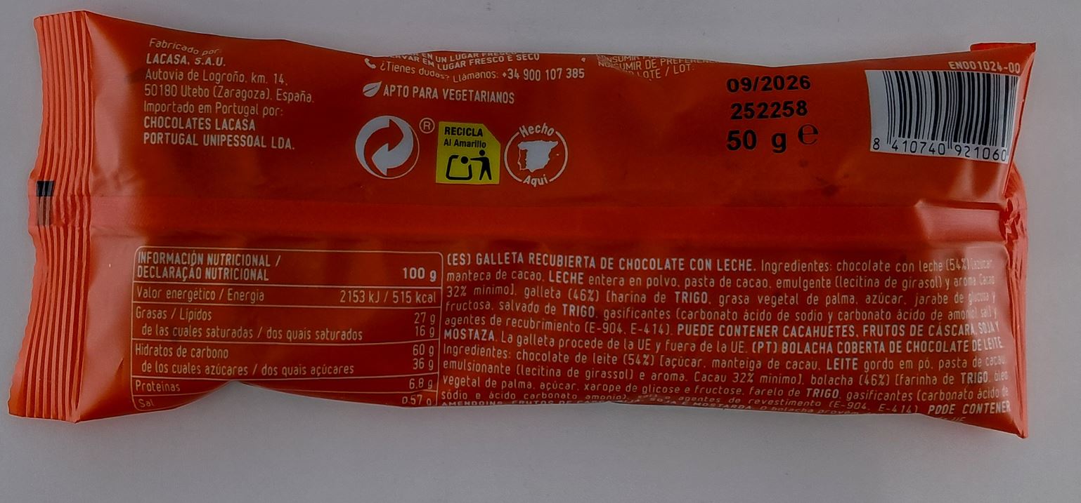 Bolsa CONGUITOS de Chocolate con Galleta 50g LACASA