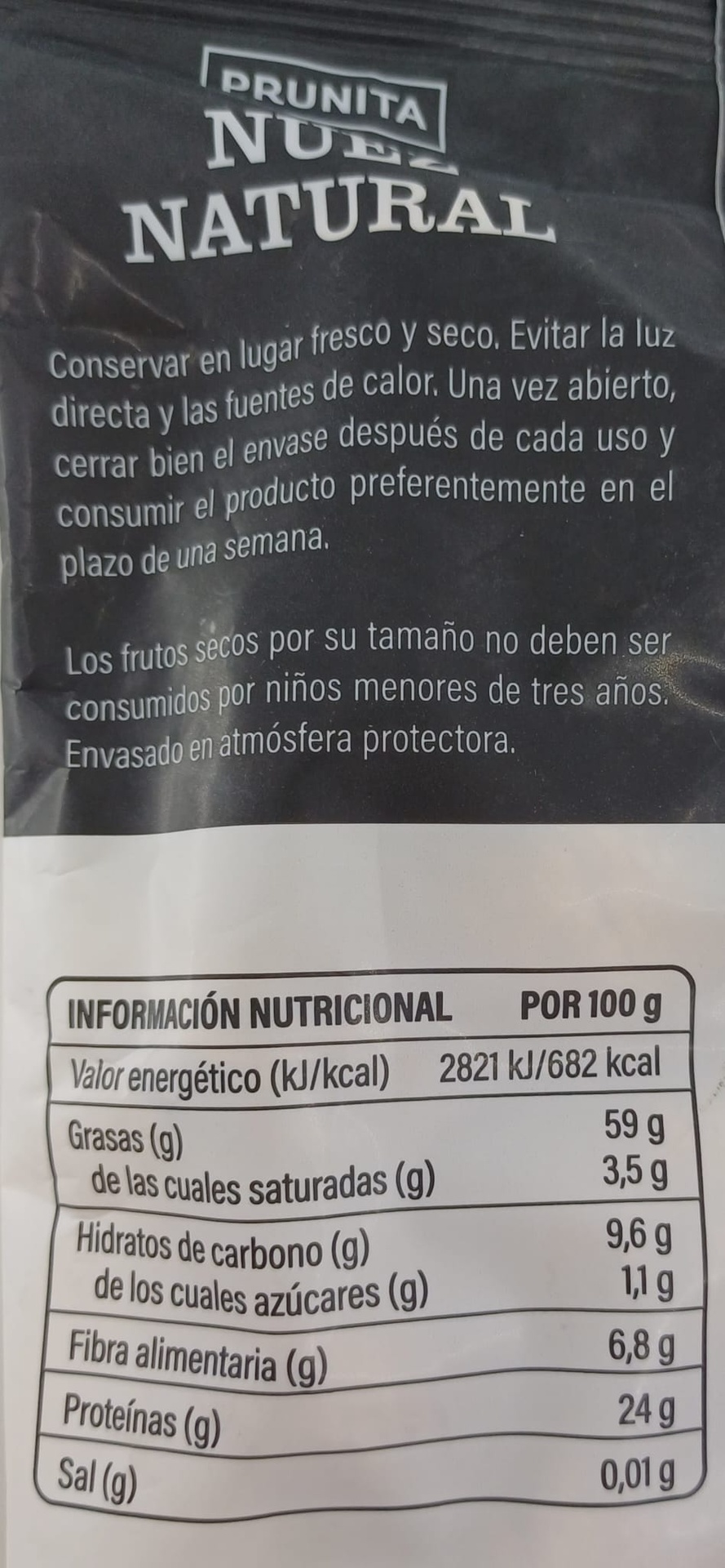 Bolsa Nuez Cascara Seleccion 150 g PRUNITA