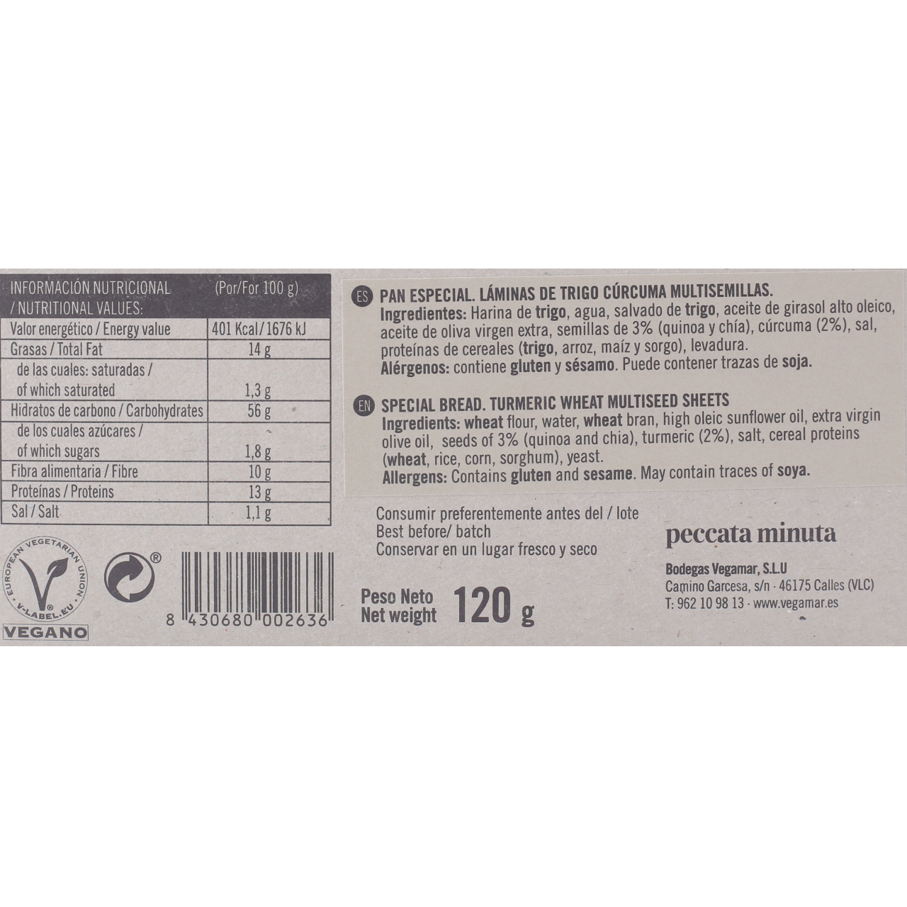 Láminas de Cúrcuma 120 g PECCATA MINUTA
