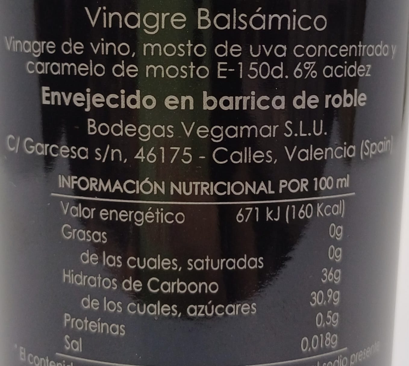 Vinagre Balsámico Barrica 250 ml OILIXIR