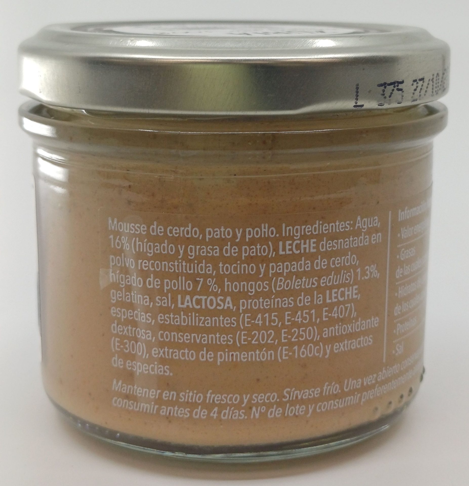 Tarro Mousse de Pato con Boletus 100g ZUBIA