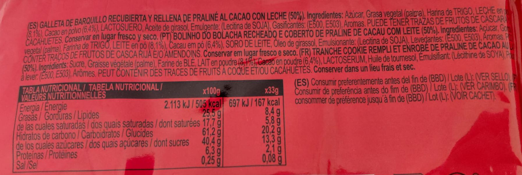 Tentenpié de Chocolate Crujiente 100g MEIVEL