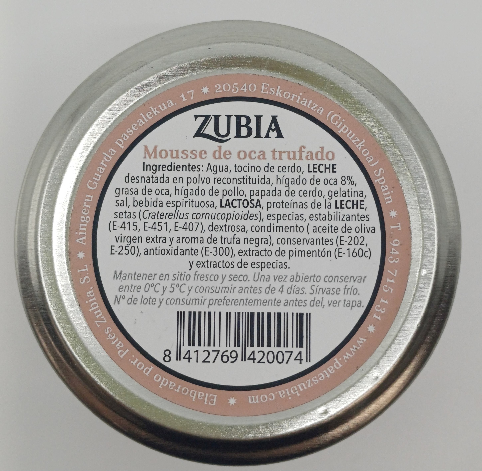 TARRO MOUSSE DE HIGADO DE OCA TRUFADO ZUBIA - 100g.