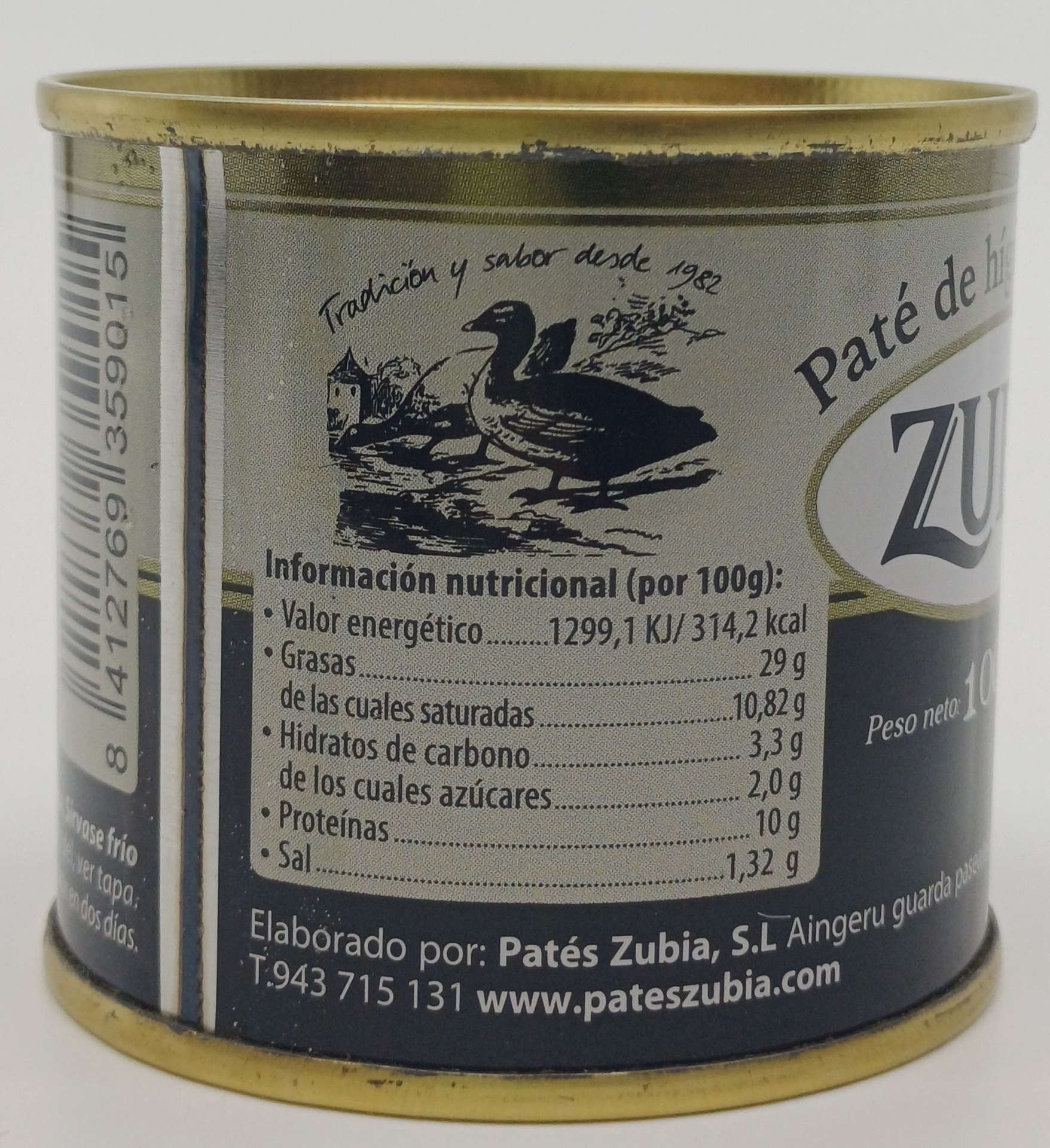 Lata Pate Higado de Oca 100g ZUBIA