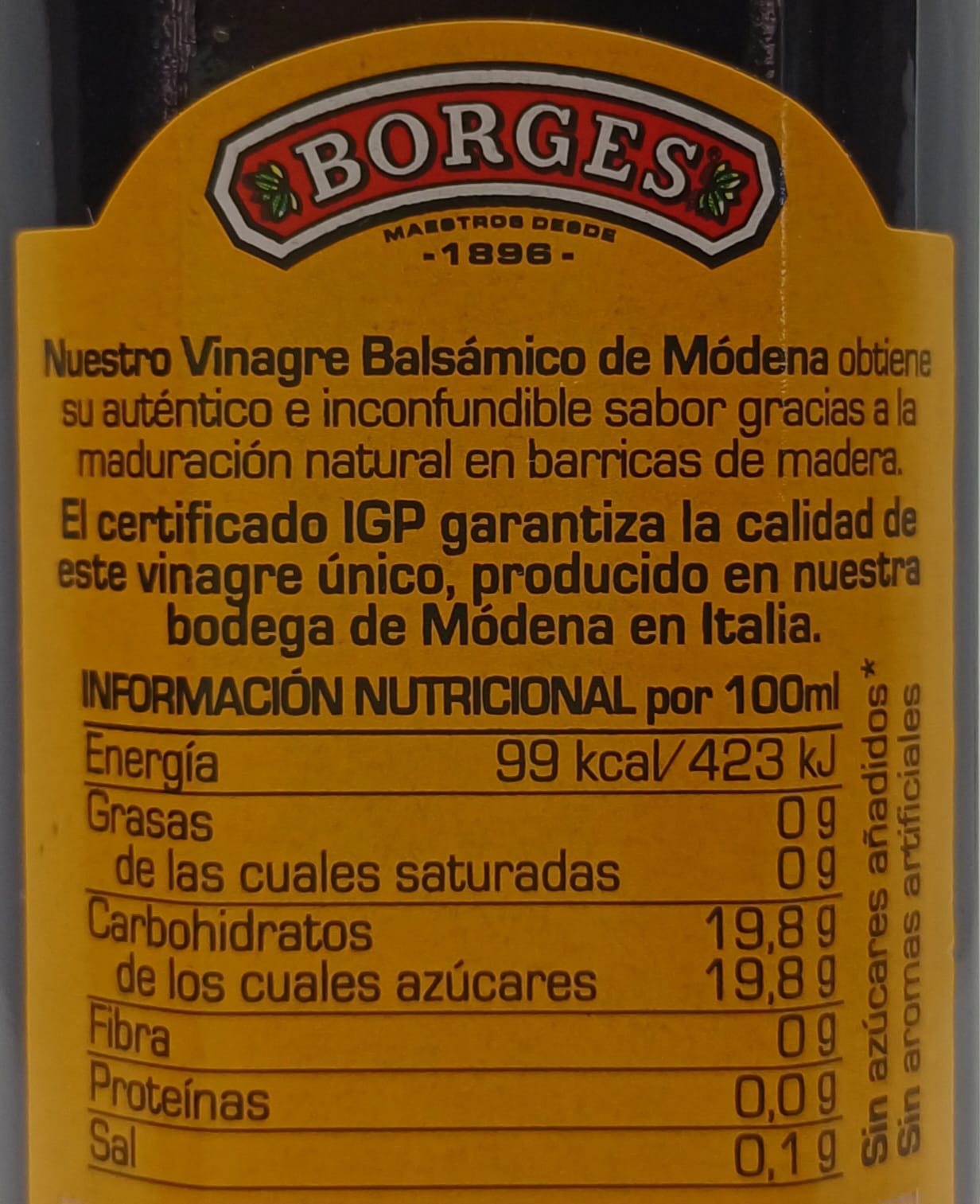 Vinagre Balsámico de Módena 250ml BORGES