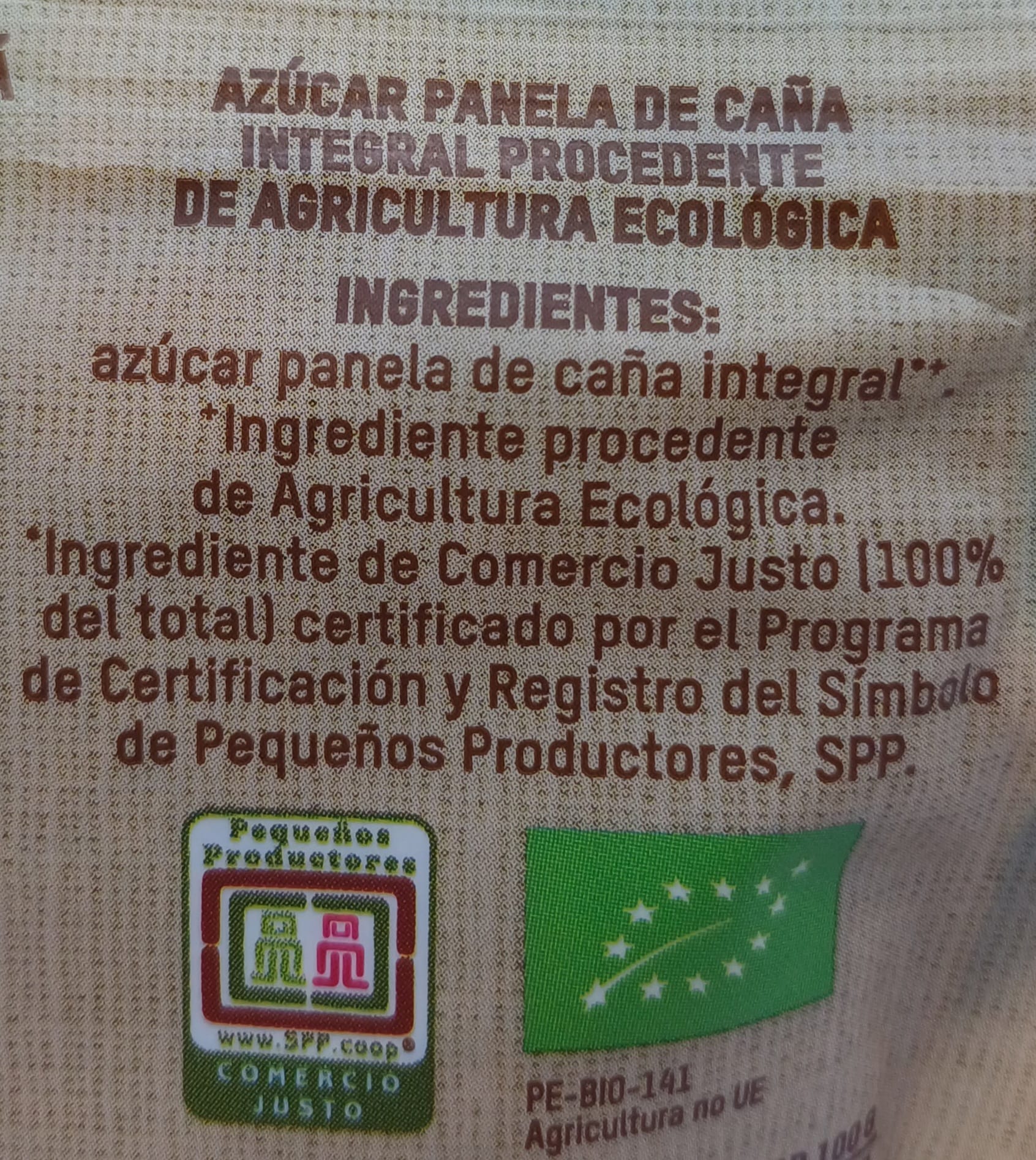 Panela/Azúcar de Caña Integral Ecológico 400g TIERRA MADRE de OXFAM INTERMÓN