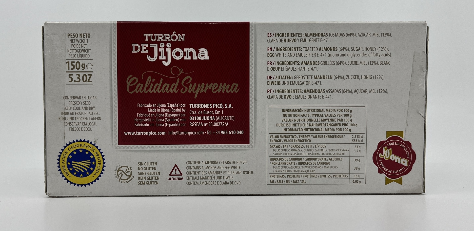 Turron Jijona Calidad Suprema 150g PICÓ