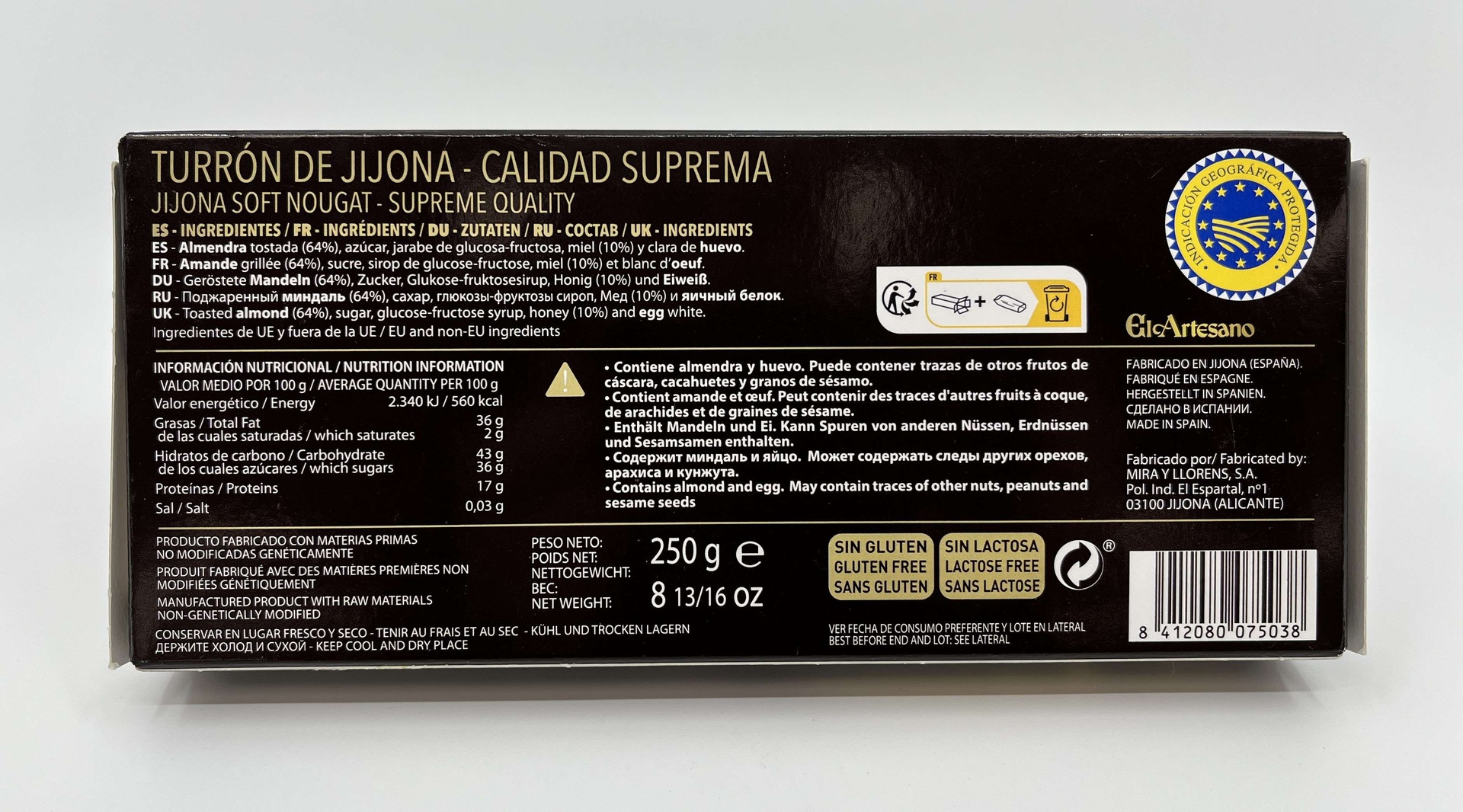 Turron Jijona Calidad Suprema 150g EL ARTESANO