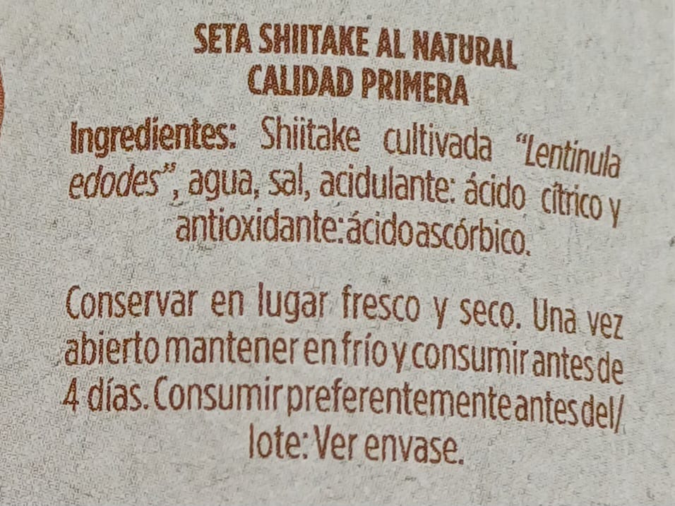 Tarro de Shiitake al Natural 370g Neto EMPERATRIZ