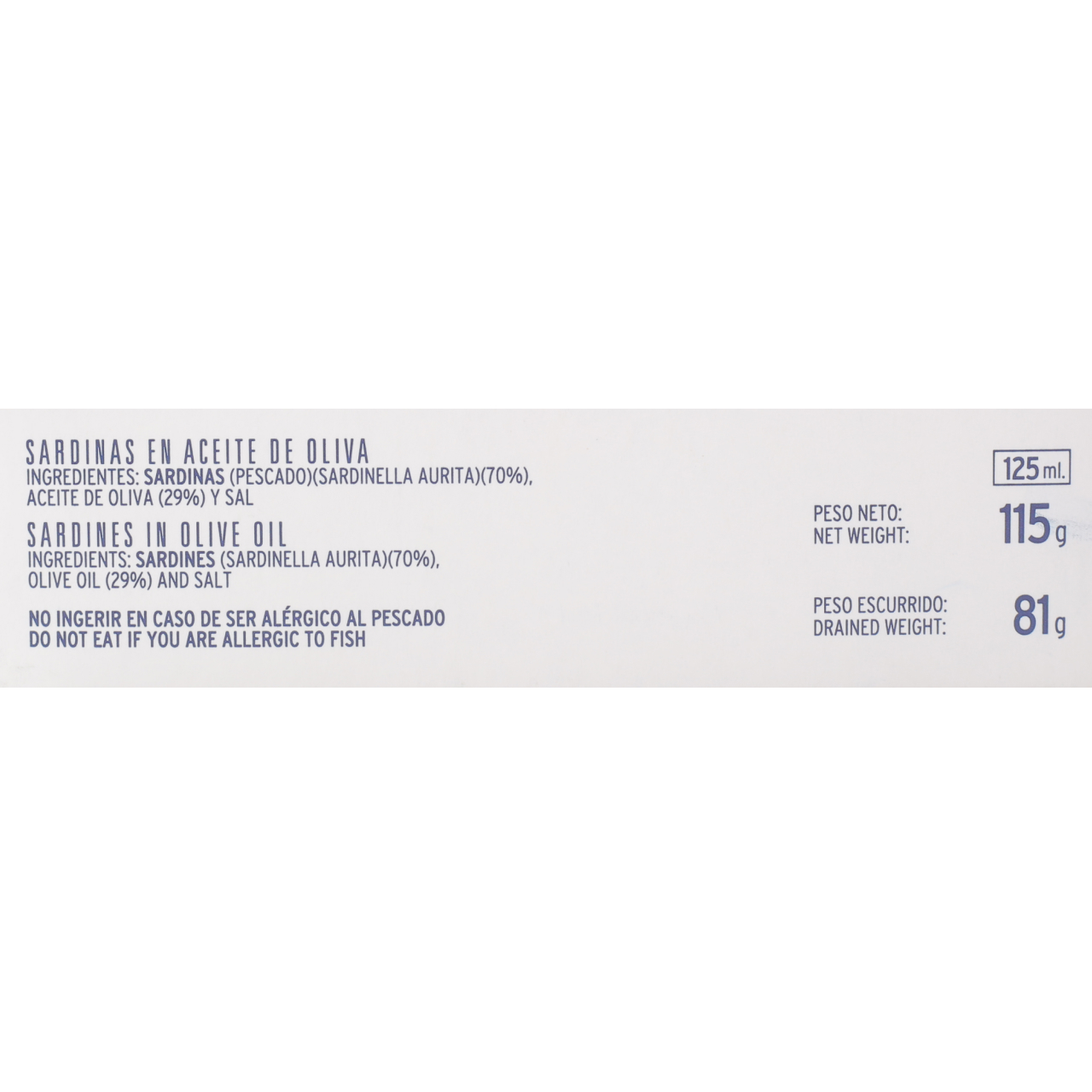 Lata Sardinillas en Aceite de Oliva 16/22 Piezas RR-115 HERENCIA DEL MAR (Elaborado en Galicia) Gourmet