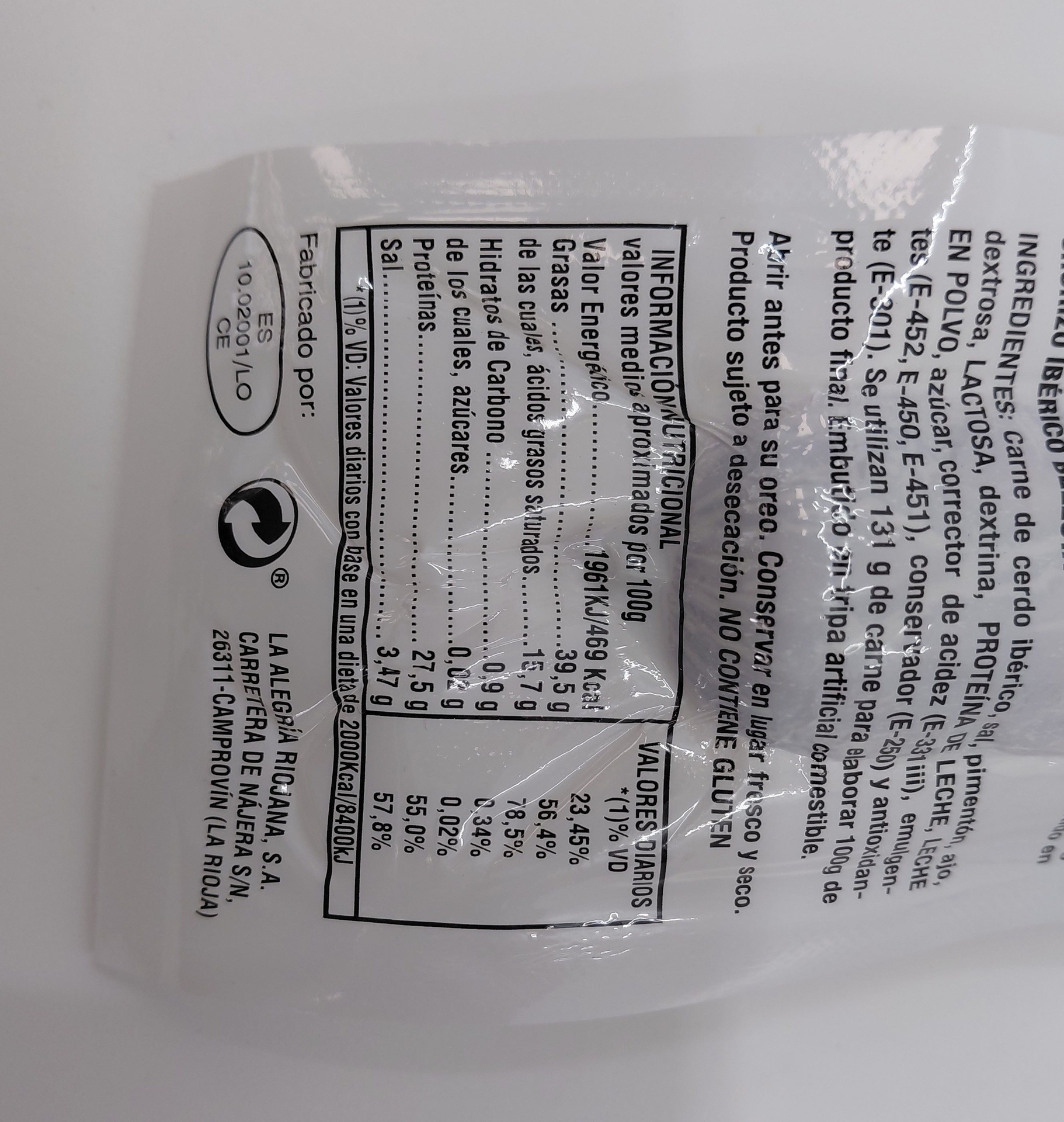 SALCHICHON IBERICO DE BELLOTA 250G APROX MONTELUZ