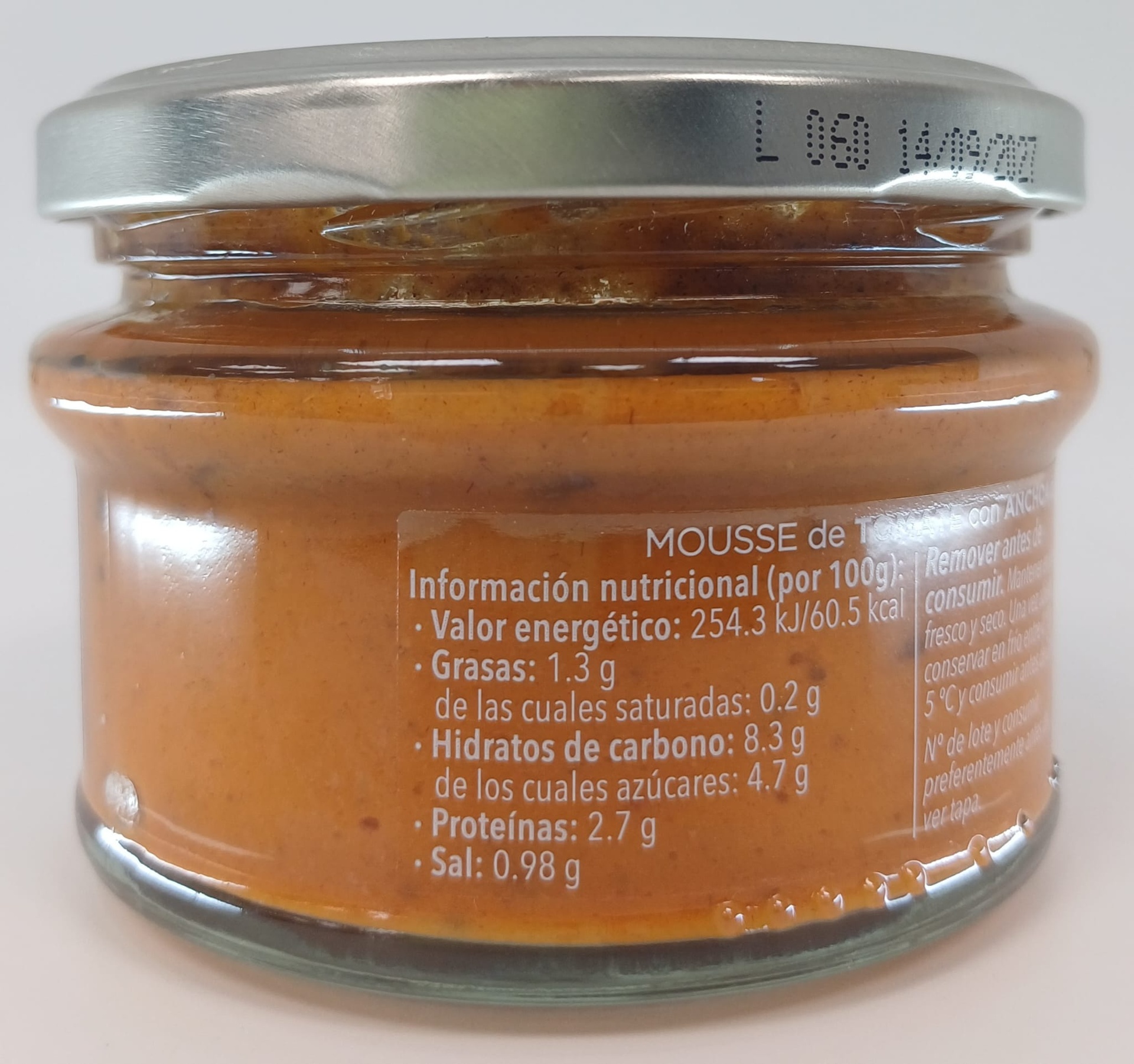 Tarro Mousse de Tomate con Anchoa del Cantabrico 130g ZUBIA