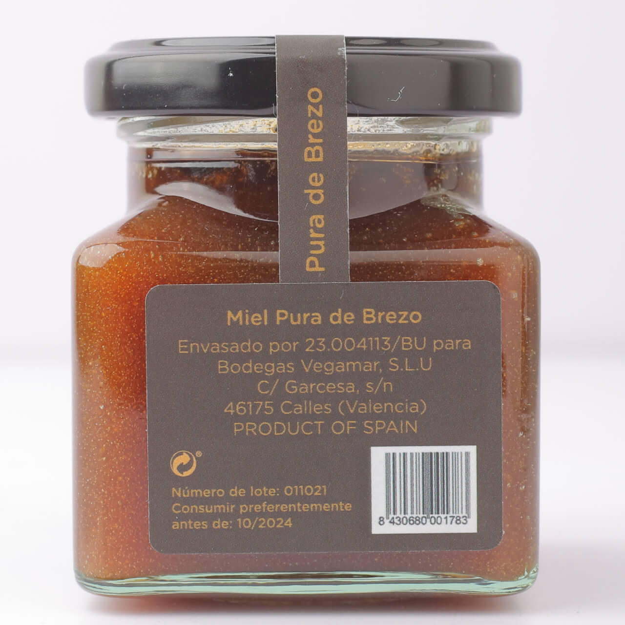 Tarro Miel Pura de Brezo 100 % Natural 160 g Neto VEGAMAR