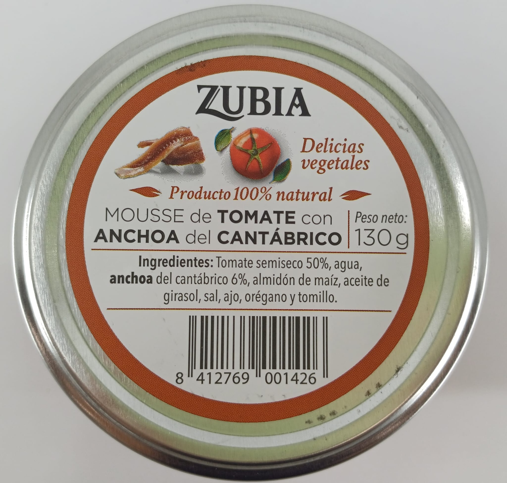 Tarro Mousse de Tomate con Anchoa del Cantabrico 130g ZUBIA