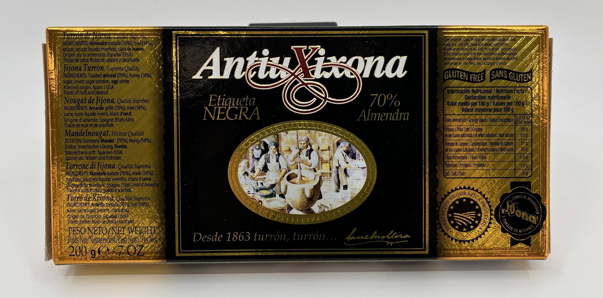 Turron Jijona Etiqueta Negra (70% Almendra) 150 g ANTIU XIXONA