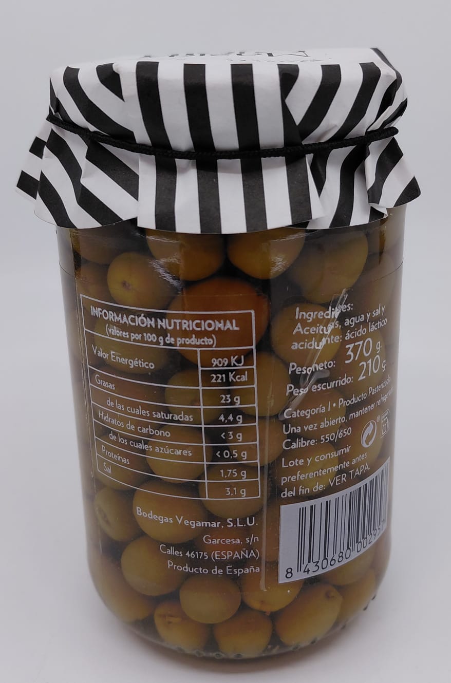 Tarro Aceitunas Aliñadas al Estilo de la Yaya 350g Neto MASÍA DE GRETTA