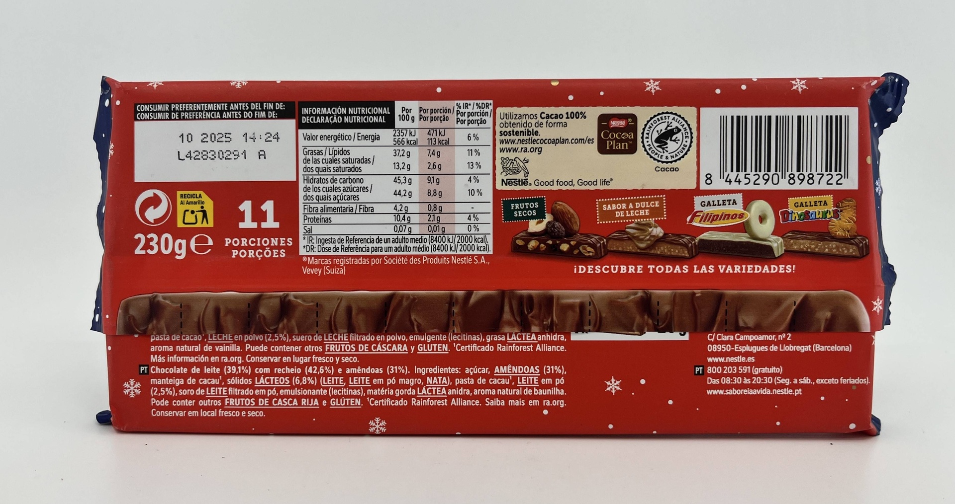 Turron de Chocolate Almendrado 230g NESTLÉ
