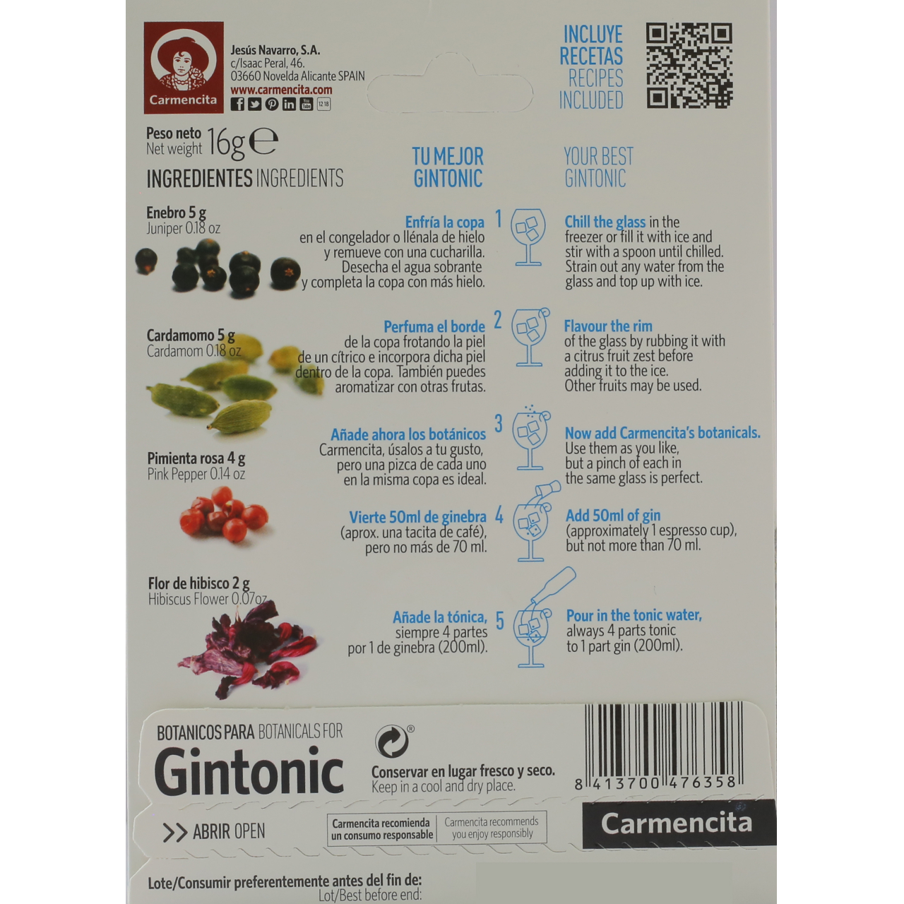 Estuche Botánicos Gintonic 4 Variedades CARMENCITA