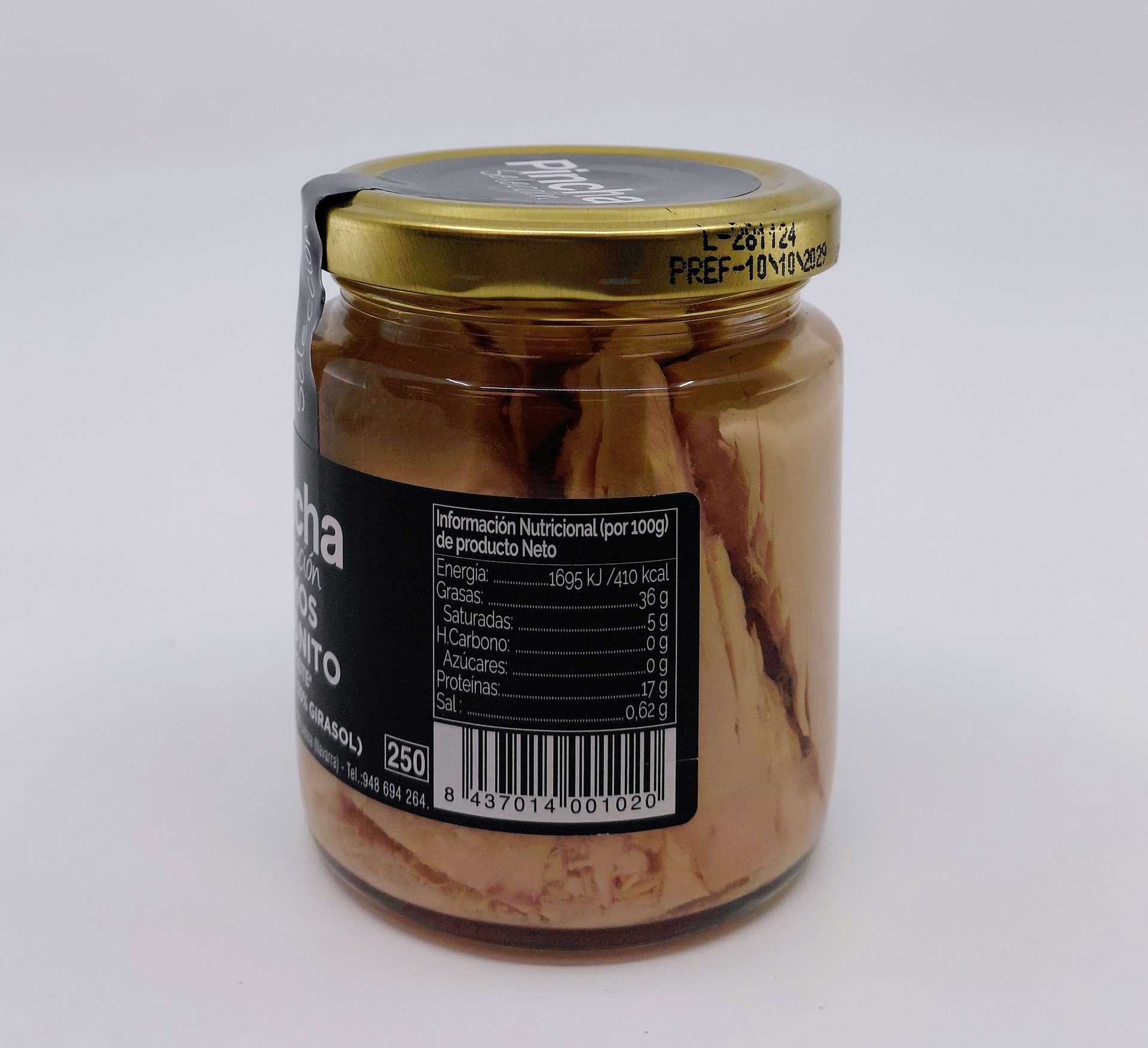 Tarro Lomos de Bonito en Aceite (50% Oliva - 50% Girasol) 220g Neto PINCHA SELECCION de Conserveras Baigorri