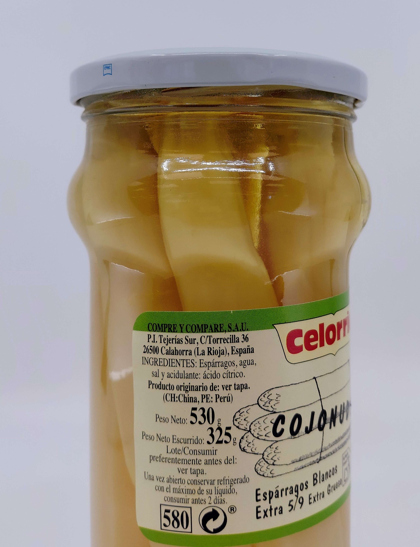 Tarro Esparragos Cojonudos 1Kg (530 g Neto) 6/9 CELORRIO