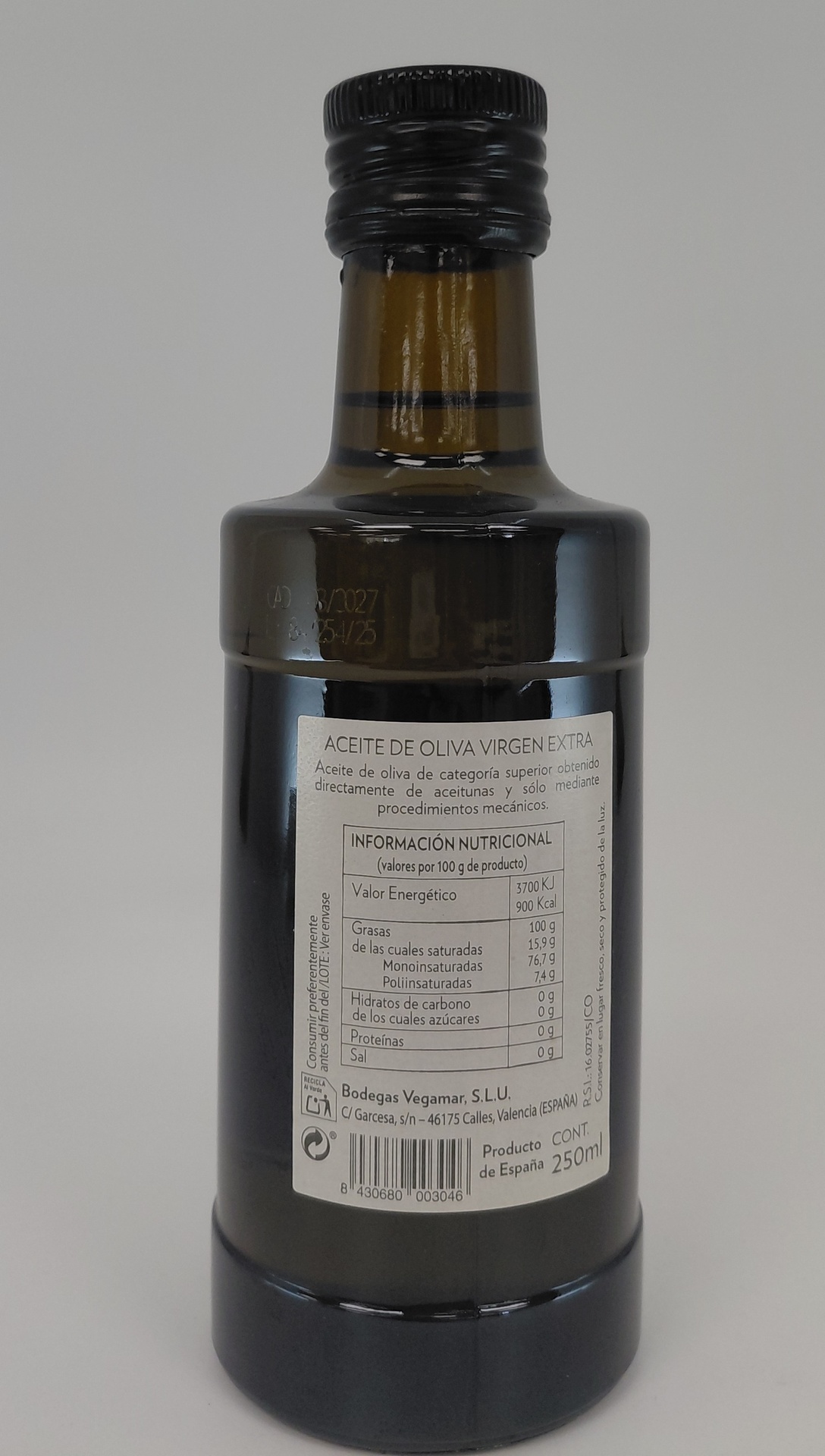 Aceite de Oliva Virgen Extra 100% Premium 250 ml MASÍA DE GRETTA)