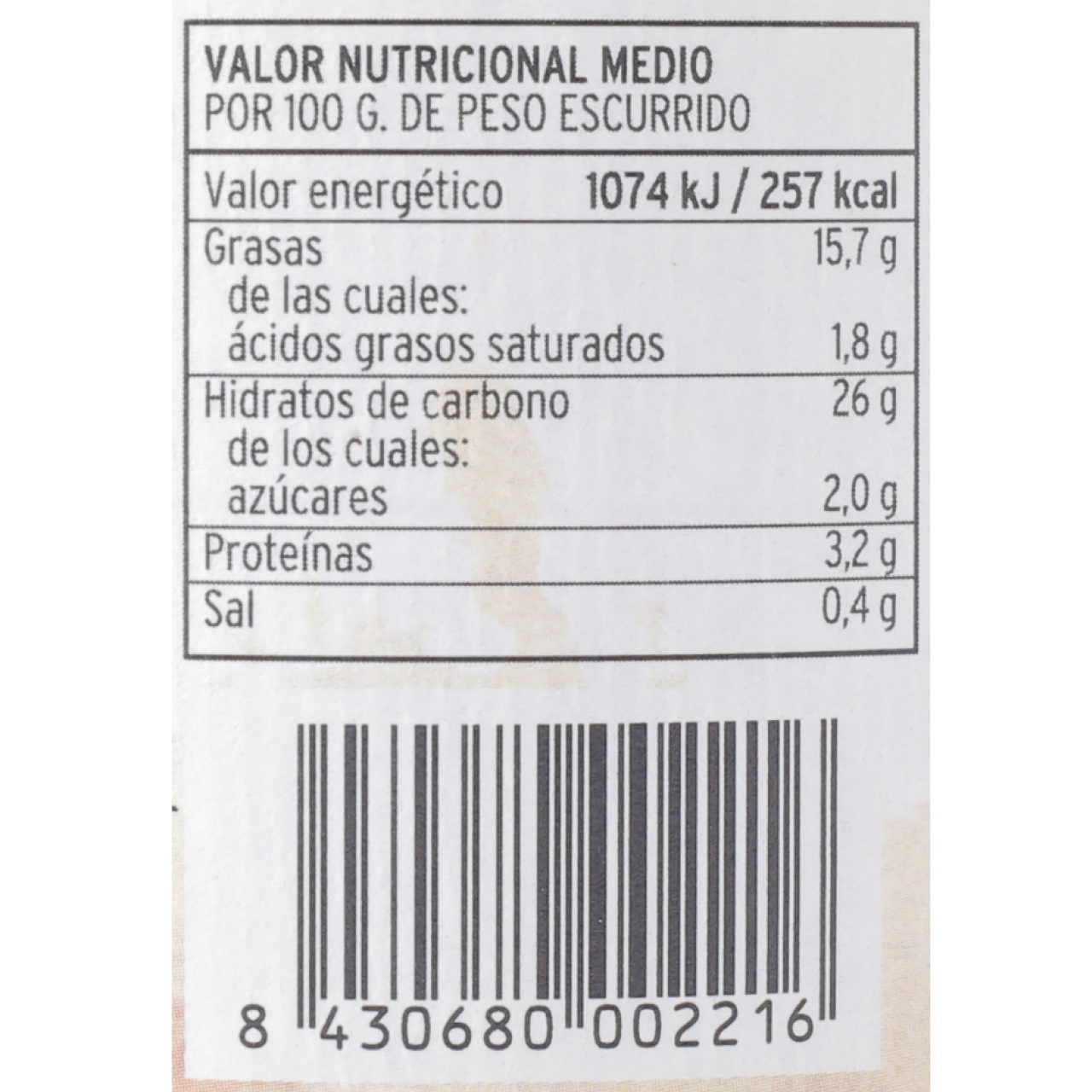Tarro Habitas Baby en Aceite 320g Neto ANDRÉS BAIGORRI