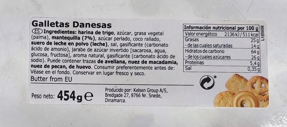 Lata Galletas con Mantequilla 454g DANESAS RIPENSA OF DENMARK