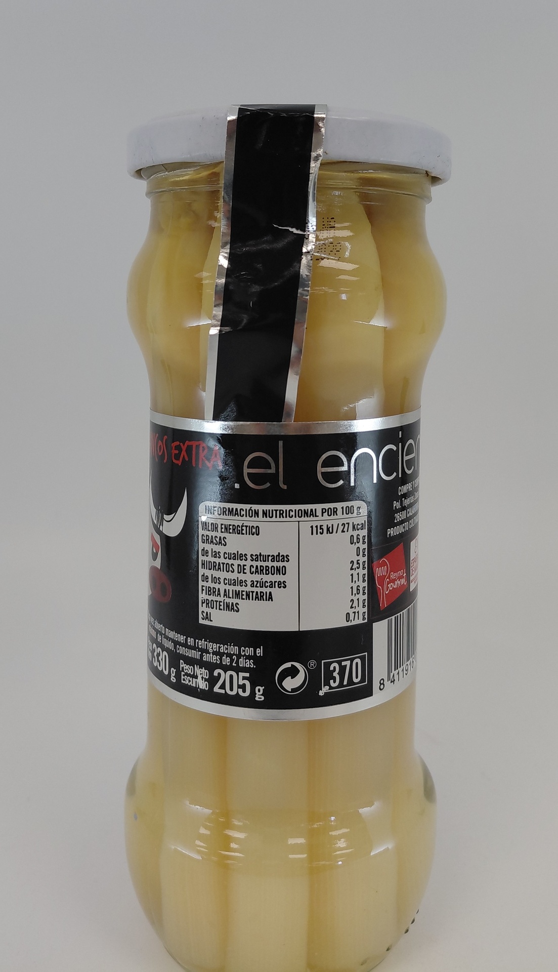 TARRO ESPÁRRAGOS D.O. NAVARRA 1/2 KG (330 G NETO) 6/8 EL ENCIERRO