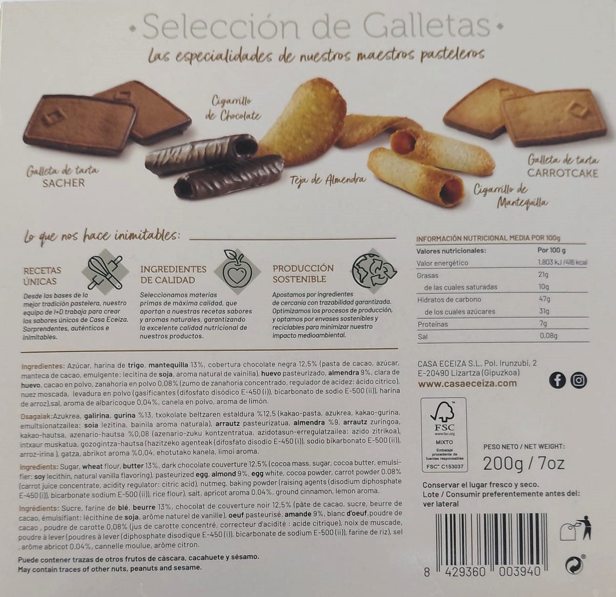 Surtido Galletas Artesanas 200g CASA ECEIZA