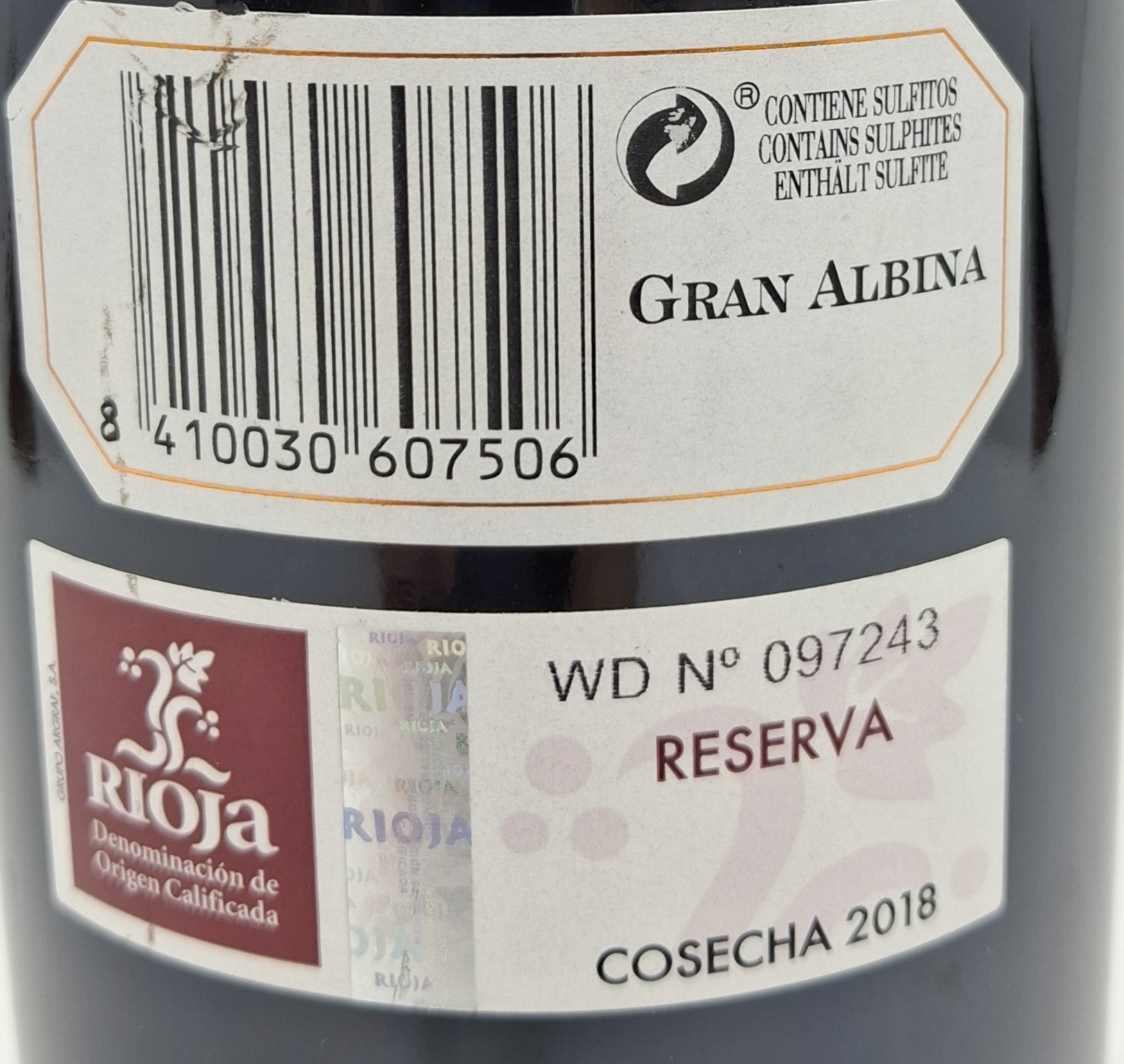 Vino Tinto D. O. Rioja GRAN ALBINA Reserva