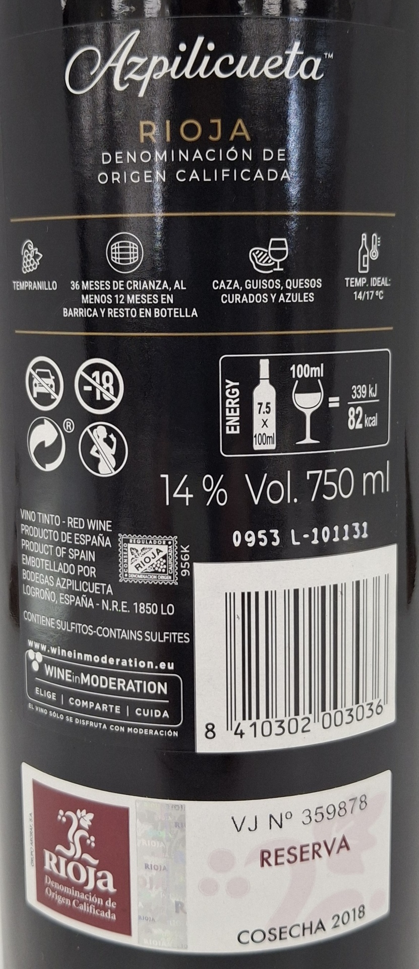 Vino Tinto D.O. Rioja AZPILICUETA Reserva