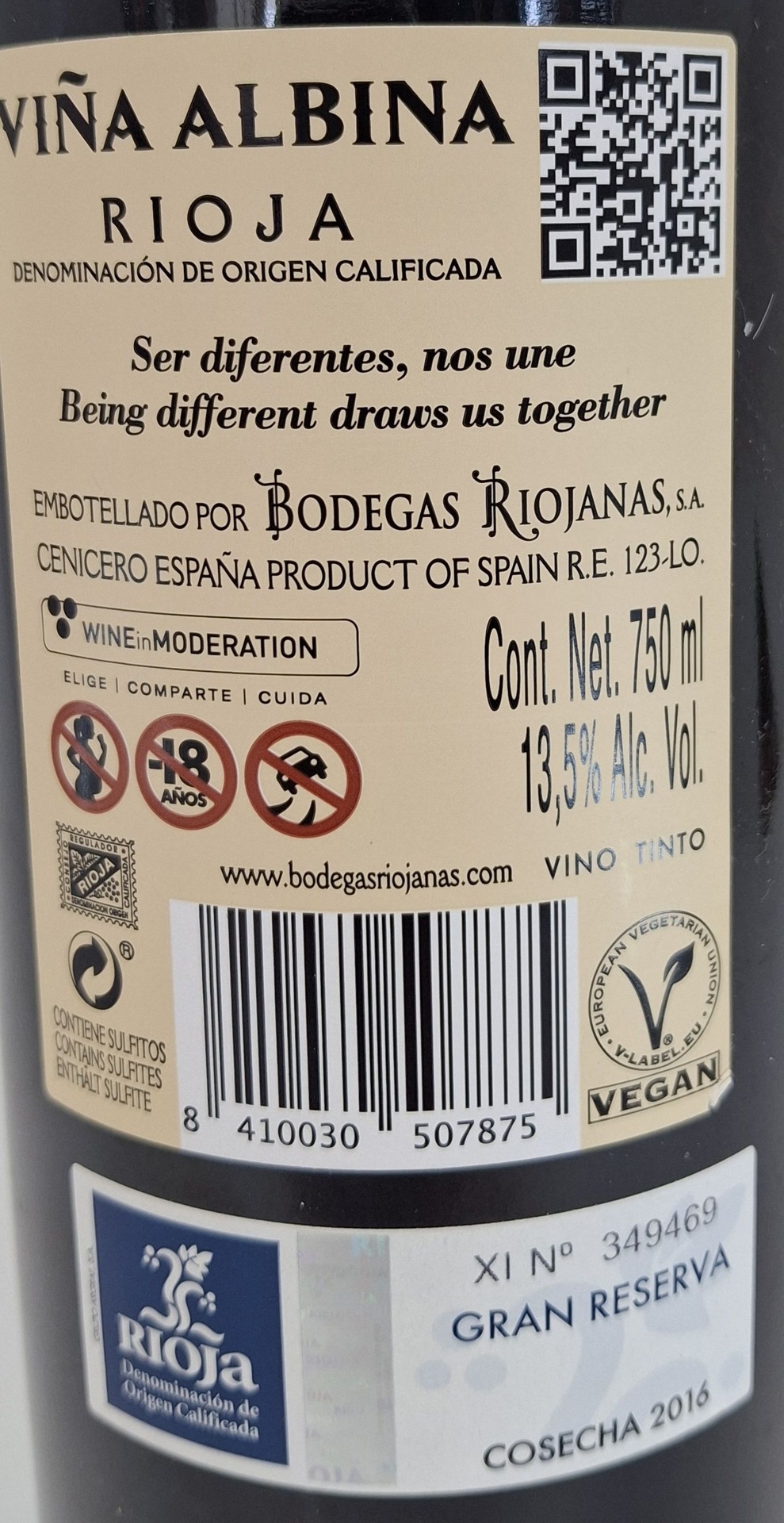 Vino Tinto D.O. Rioja Alta Viña ALBINA Gran Reserva