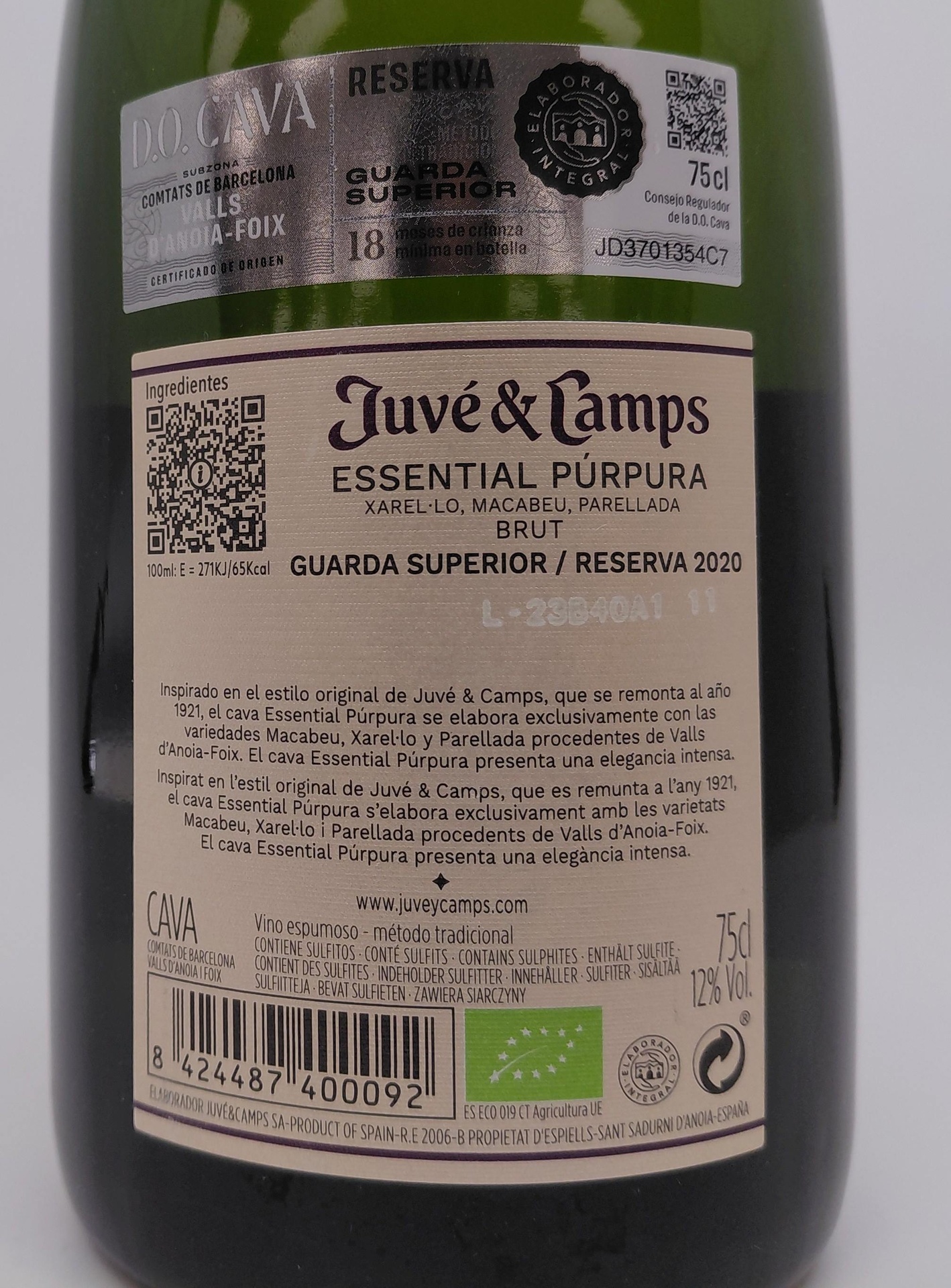 Cava Juvé &amp; Camps CINTA PURPURA Brut Reserva Ecológico