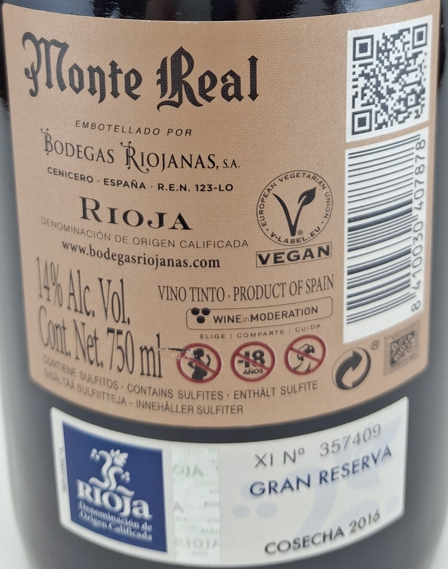 Vino Tinto D.O. Rioja Alta MONTE REAL Gran Reserva