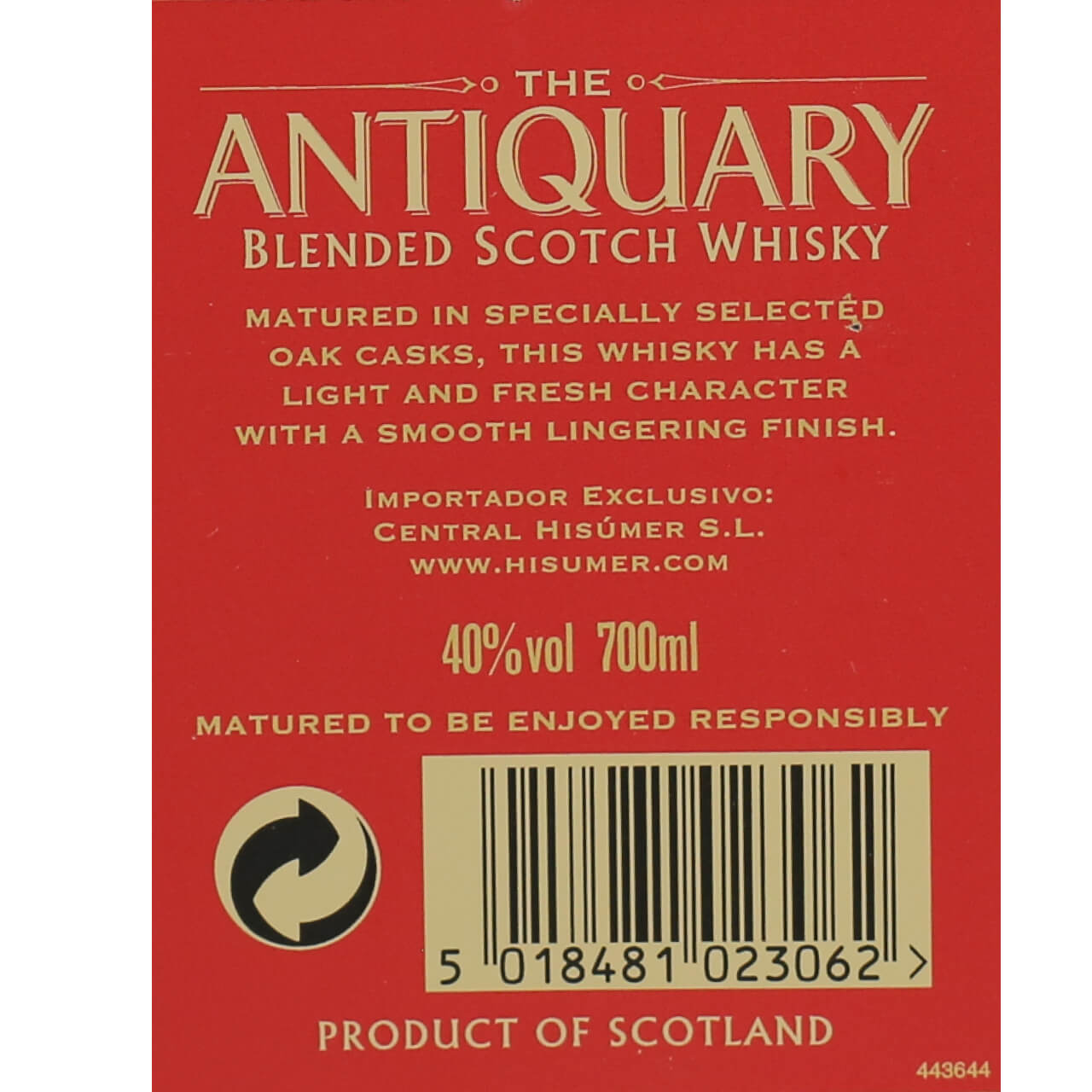 Whisky THE ANTIQUARY 5 Años 70 cl