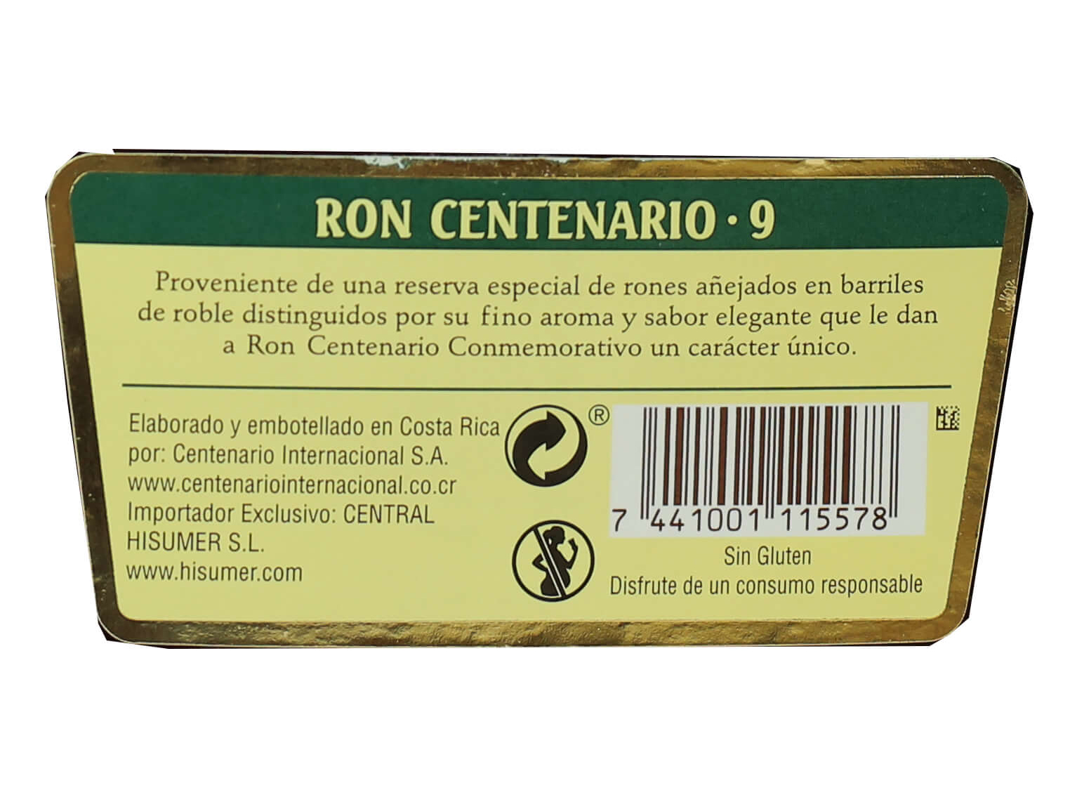 Ron CENTENARIO Reserva Premium 9 Años 70 cl