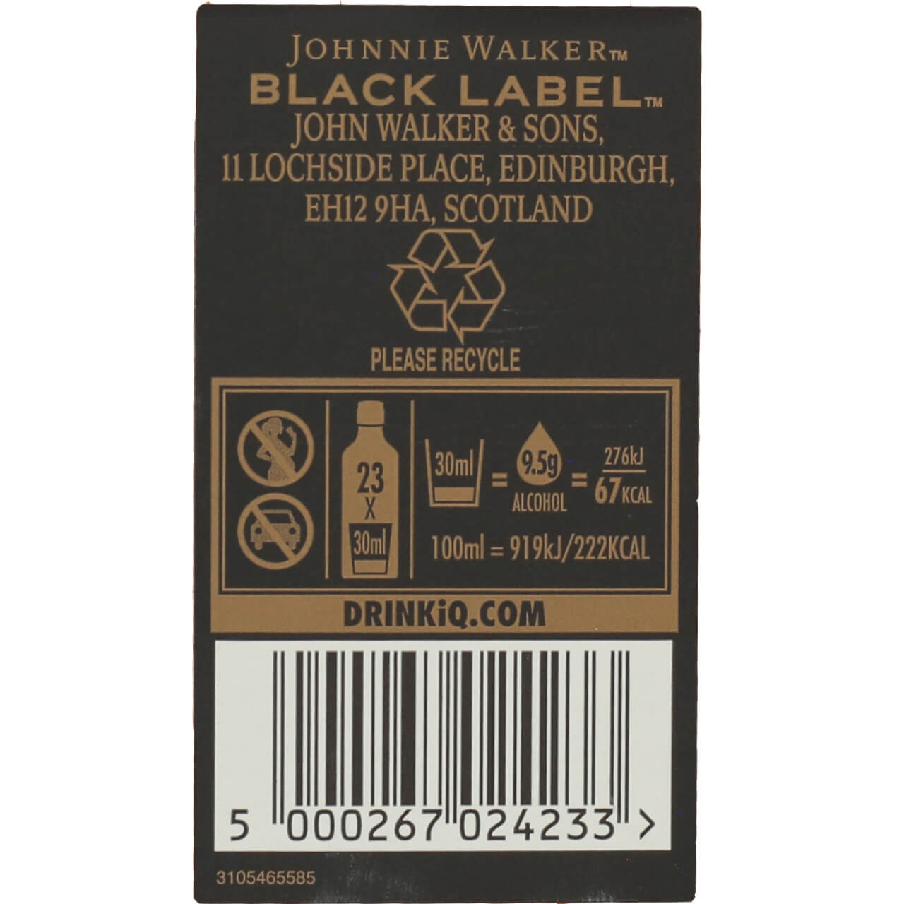 Whisky Escocés JOHNIE WALKER E.Negra 12 años 70 cl