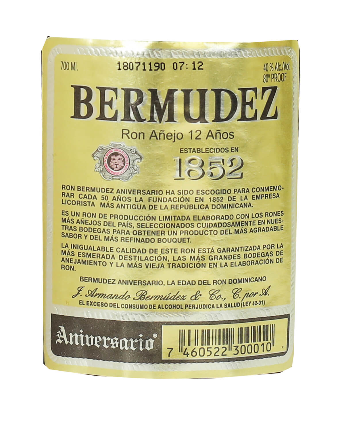Ron BERMÚDEZ DON ARMANDO reserva 70 cl