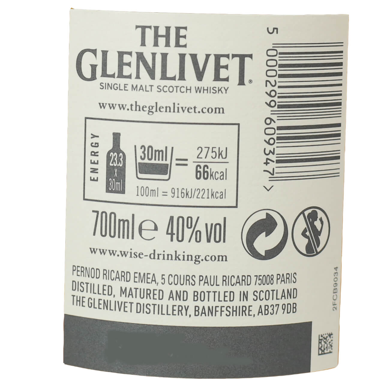 Whisky THE GLELIVET FOUNDER´S RESERVE 100% Malta 70 cl Estuchado