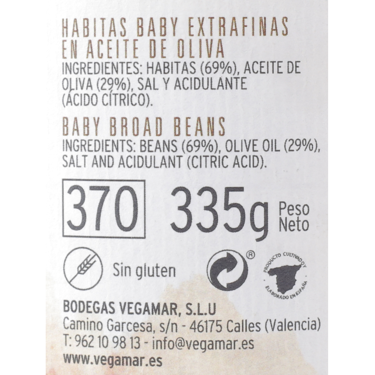 Frasco Habitas Baby 335g Neto HERENCIA DE LA TIERRA Gourmet