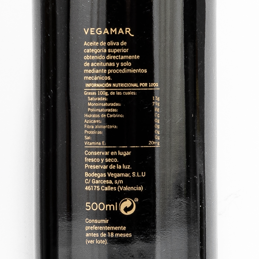 Aceite de Oliva Virgen Extra 100% 500ml VEGAMAR Estuchado