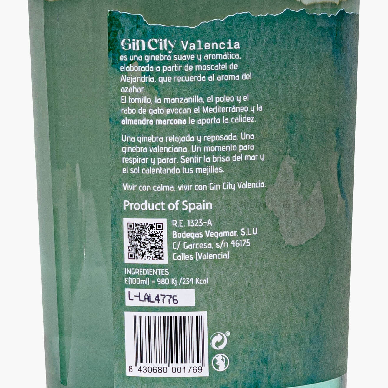 Botella Ginebra Premium GINCITY VALENCIA 70 cl "New Edition"