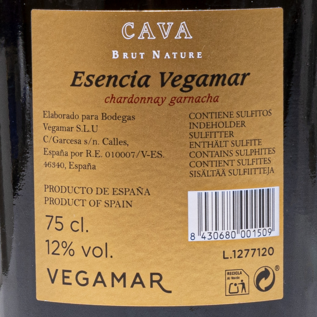 Cava Méthode Tradicionnelle ESENCIA VEGAMAR Brut Nature