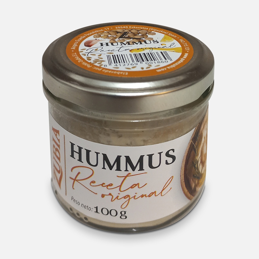 TARRO HUMMUS 100 % NATURAL RECETA ORIGINAL ZUBIA - 100g.
