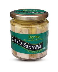 TARRO LOMOS DE BONITO DEL NORTE EN ACEITE DE OLIVA 220G NETO RIA DE SANTOÑA