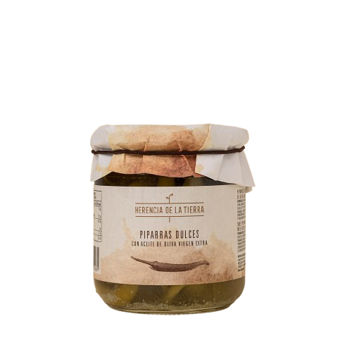FRASCO PIPARRAS DULCES EN ACEITE DE OLIVA VIRGEN EXTRA 345G HERENCIA DE LA TIERRA