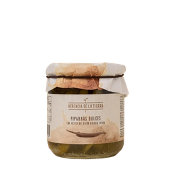 [8PHT] FRASCO PIPARRAS DULCES EN ACEITE DE OLIVA VIRGEN EXTRA 345G HERENCIA DE LA TIERRA