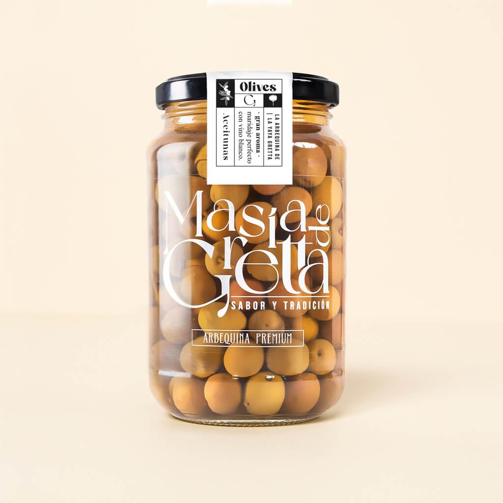 TARRO ACEITUNAS ARBEQUINA PREMIUM MASI DE GRETTA 370G NETO